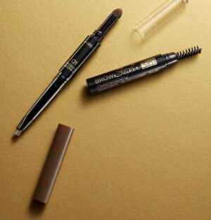 Eyebrow pencil with sponge and brush 3in1